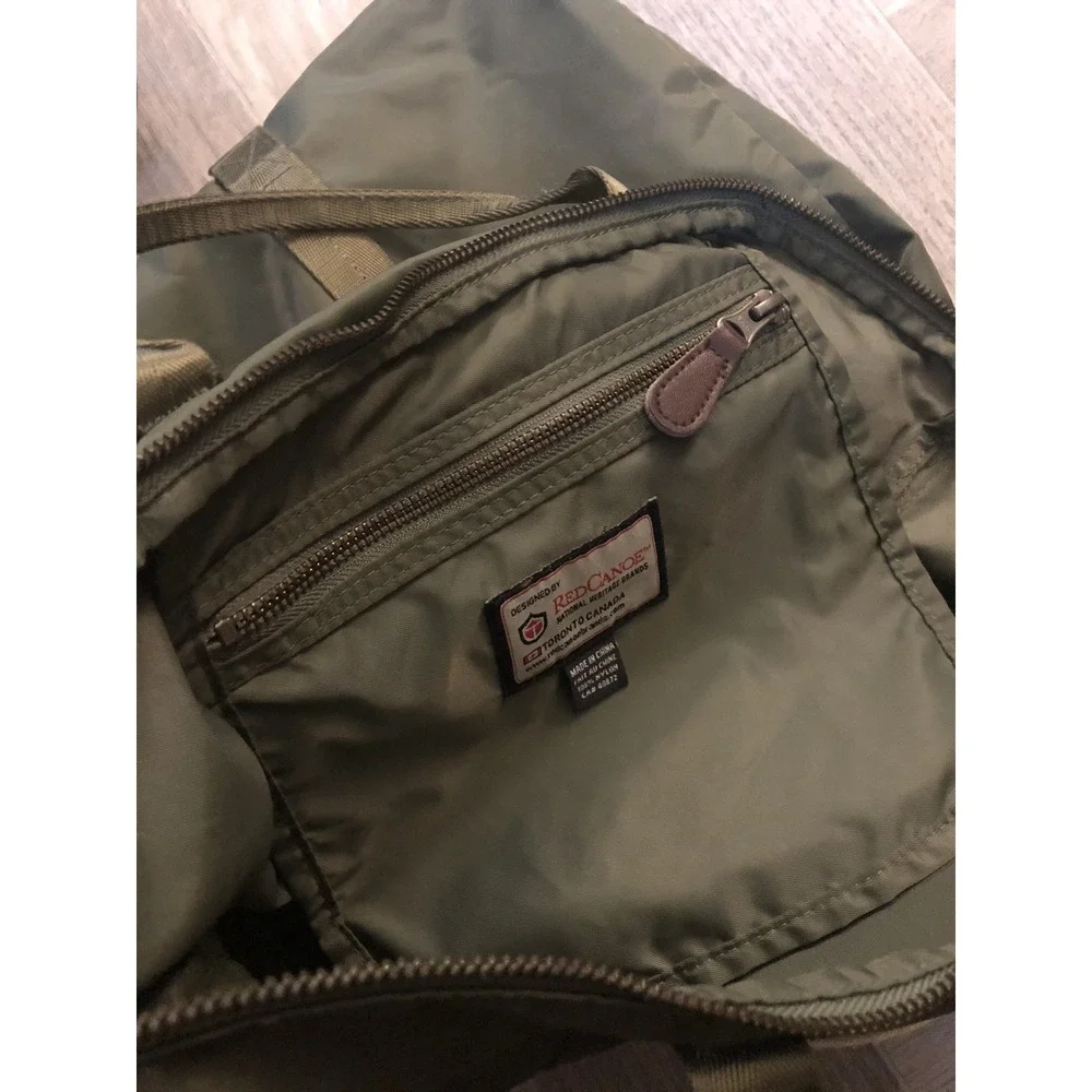 NASA Red Canoe Helmet Bag Patch Olive Green Unisex Large Tote Bag New W/Tags